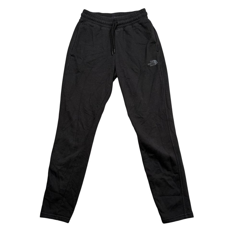 The North Face Sweatpants Womens XS Black Fleece Joggers‎ Drawstring Logo EUC